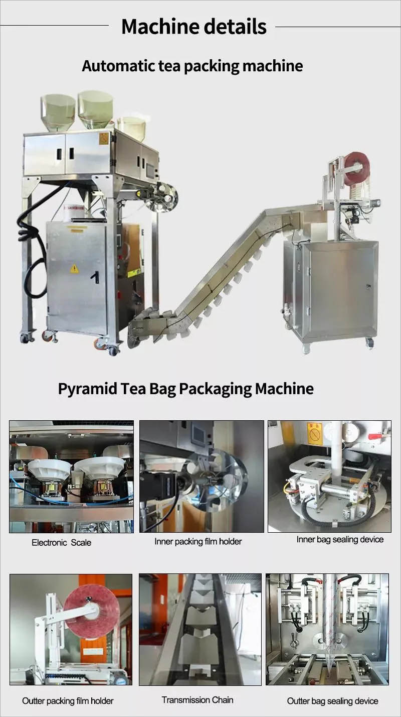 Trīsstūra tējas maisiņu iepakošanas mašīnas informācija